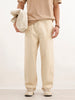 Classic Solid Loose Fit Trouser | Beige