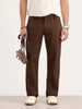 Solid Straight Fit Trouser | Brown