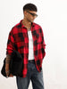 Oversized Checkered Full Sleeve Shirt | Red