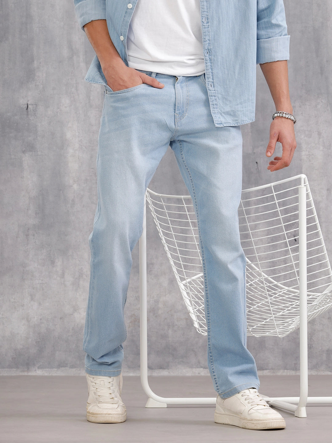 Heavy Washed Relaxed Fit Jeans I Light Blue