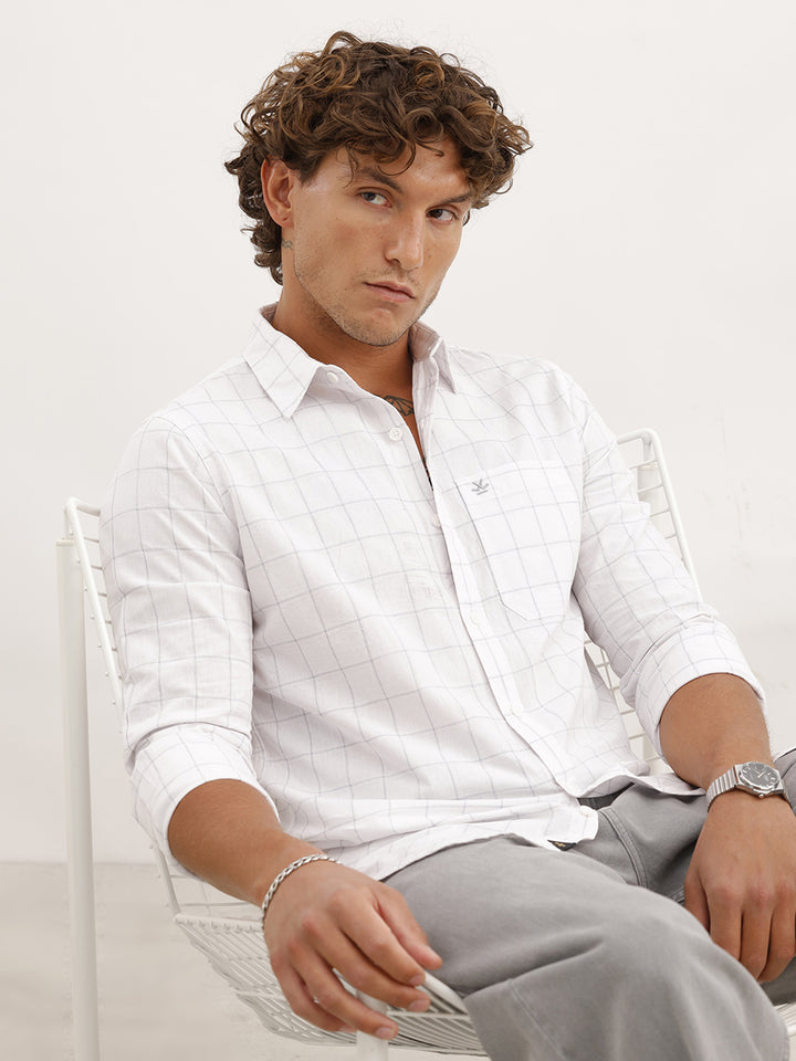 Slim Fit Full Sleeve Shirt | White
