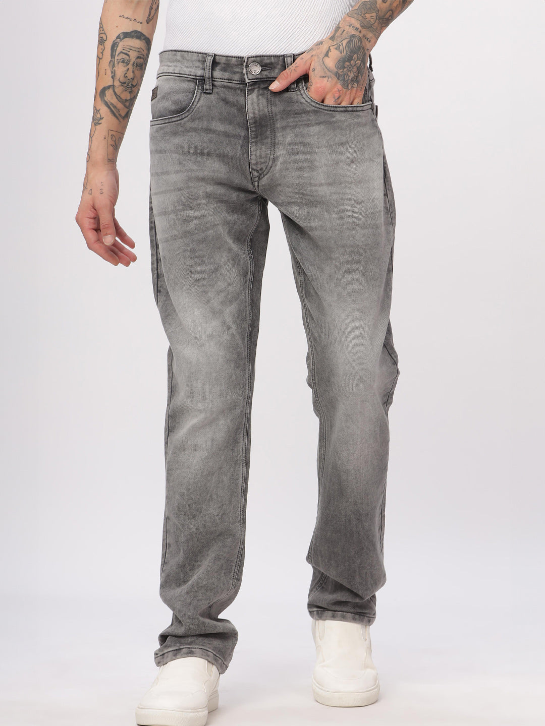 Cloudy Grey Straight Fit Jeans