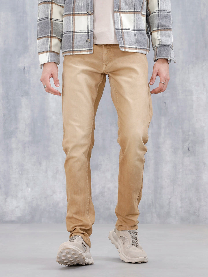 Men's Casual Slim Fit Jeans | Khaki