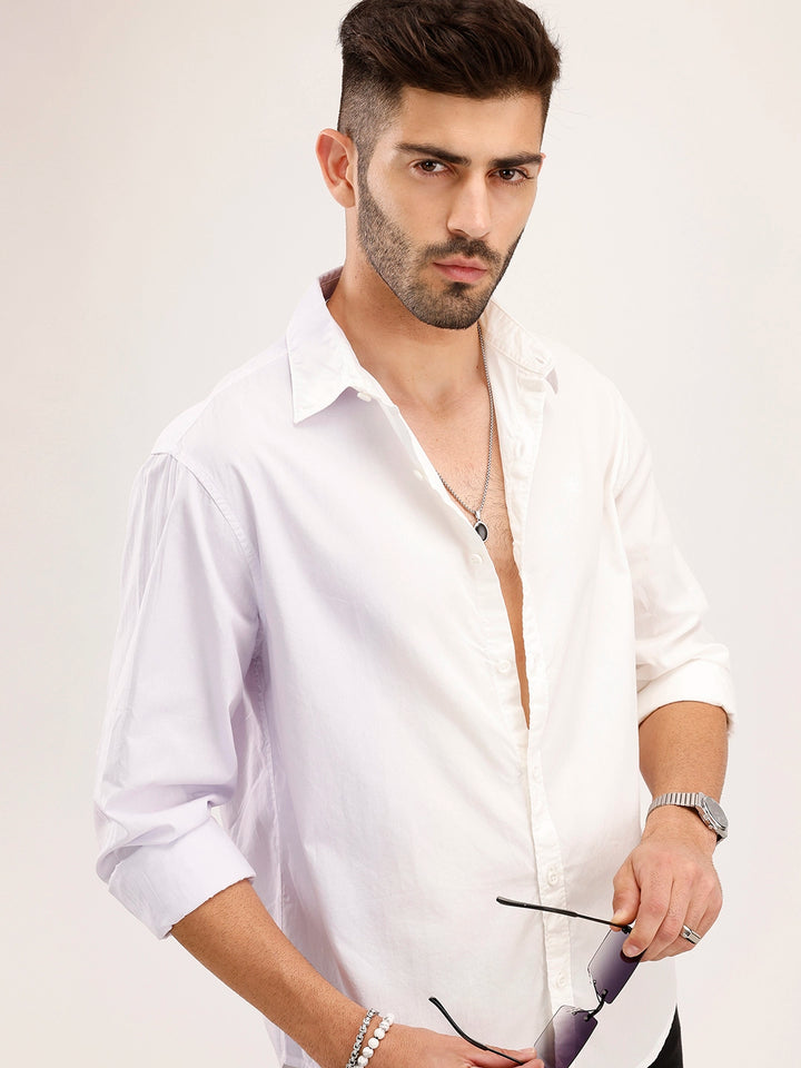 Regular Fit Gradient Shirt | White