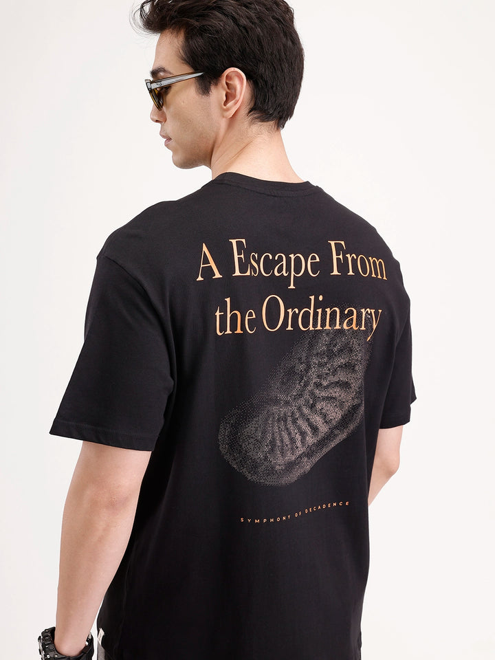 Oversized Back Printed T-shirt | Black