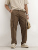 Solid Loose Fit Cargo Trouser | Khaki