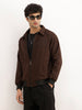 Classic Regular Fit Herringbone Brushed Jacket | Wine