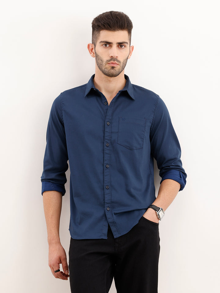 Solid Regular Fit Shirt | Blue