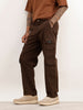 Solid Loose Fit Cargo Trouser | Brown
