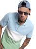 Classic Color-Block Blue Polo T-Shirt