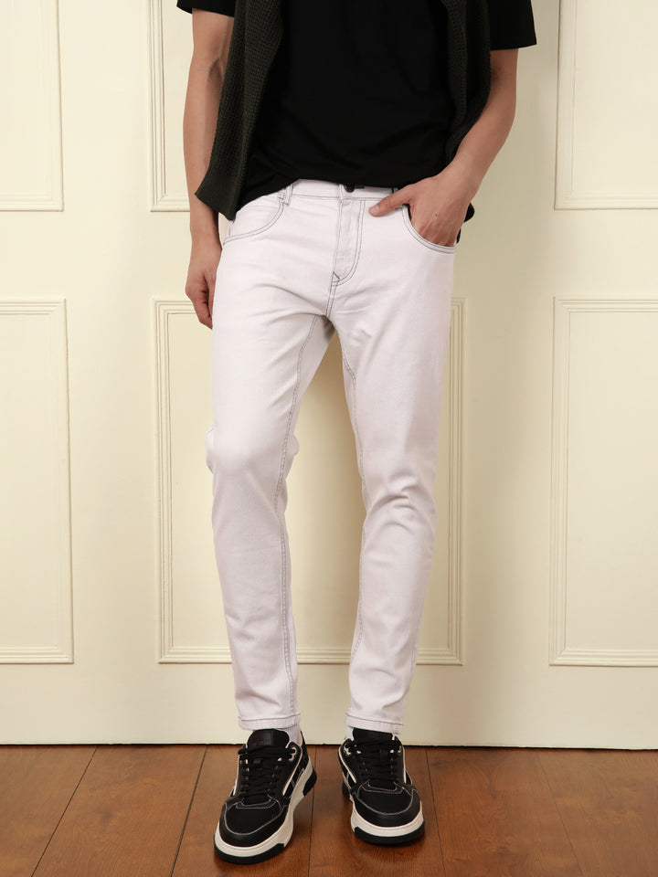 Solid Skinny Crop Jeans | Off White