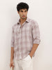 Slim Fit Checkered Full Sleeve Shirt | Brown