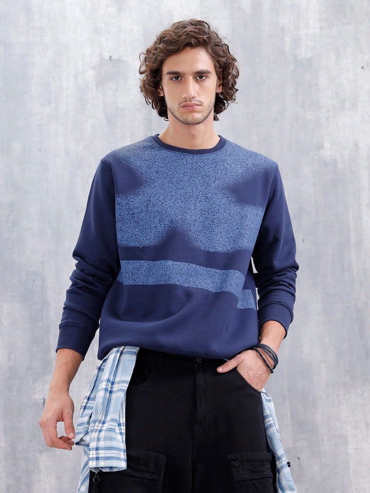 Men's Graphic Printed Sweatshirt | Navy Blue
