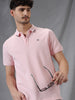 Solid Texture Pink Polo T-Shirt