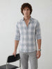 Classic Regular Fit Checkered Shirt | Light Blue