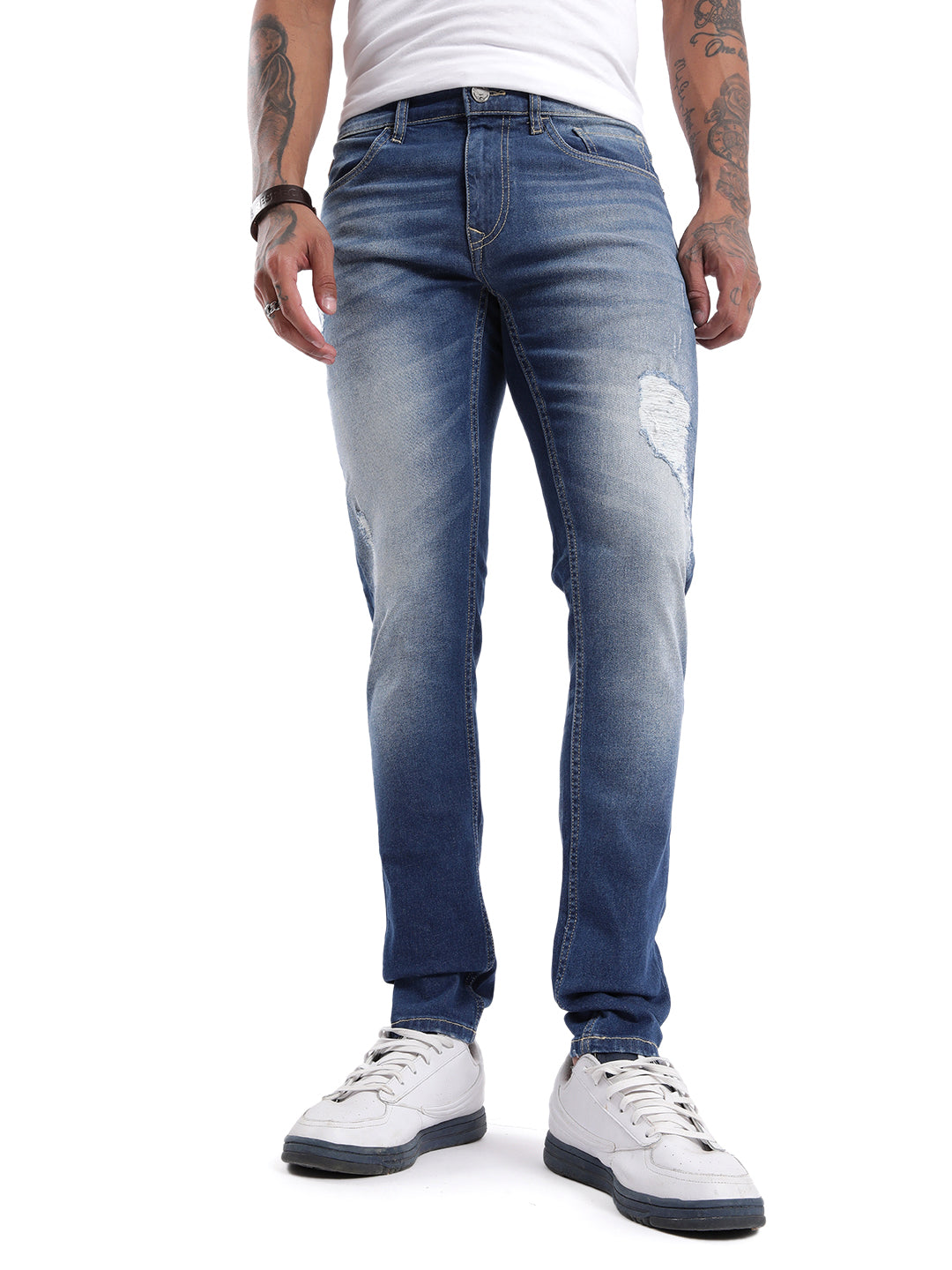 Distressed Blue Blaze Denim Jeans