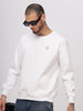 Solid White Pullover Sweatshirt