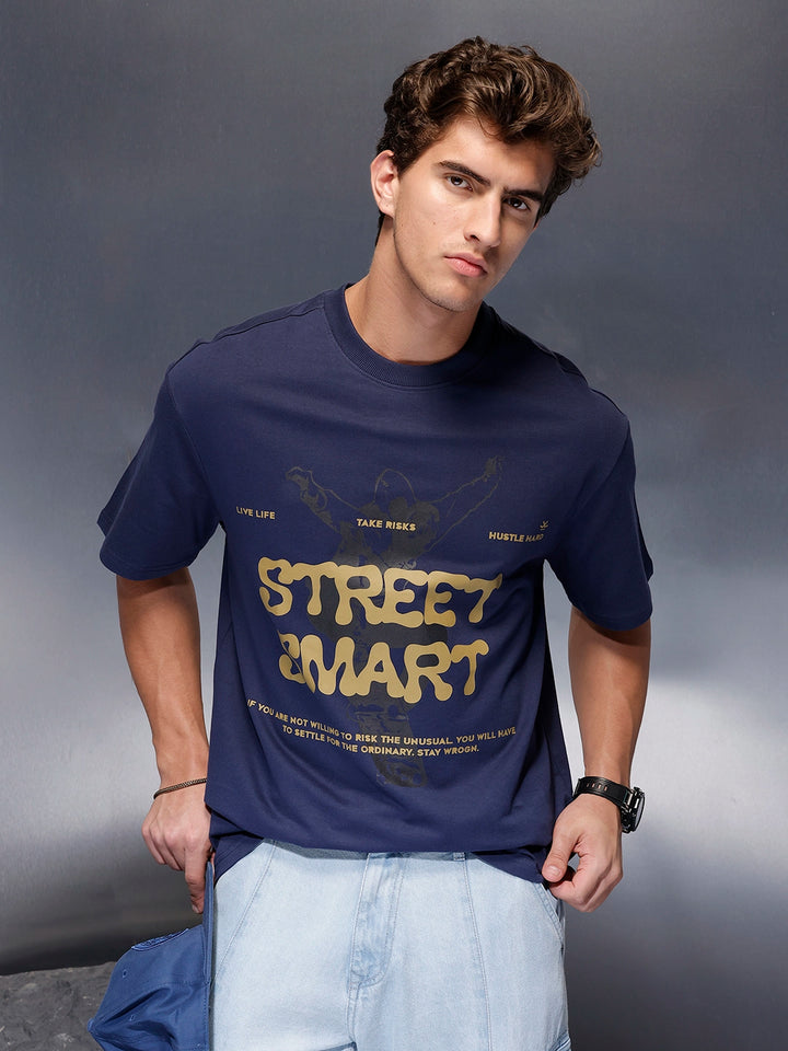 Classic Placement Printed T-Shirt   |  Navy Blue
