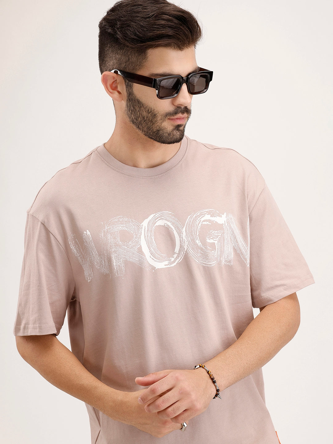 Classic Placement Printed T-Shirt | Brown