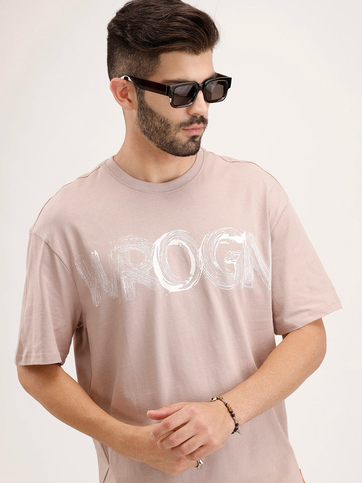 Classic Placement Printed T-Shirt | Brown