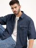 Oversized Double Pocket Half Sleeve Shirt | Blue