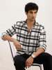 Slim Fit Checkered Full Sleeve Shirt | White