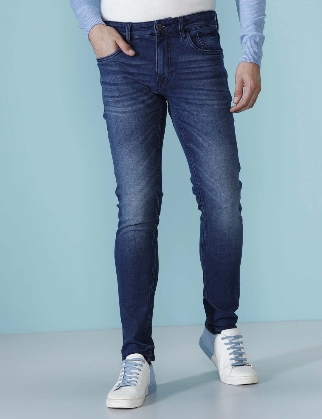 Slim Tapered Bold Navy Jeans