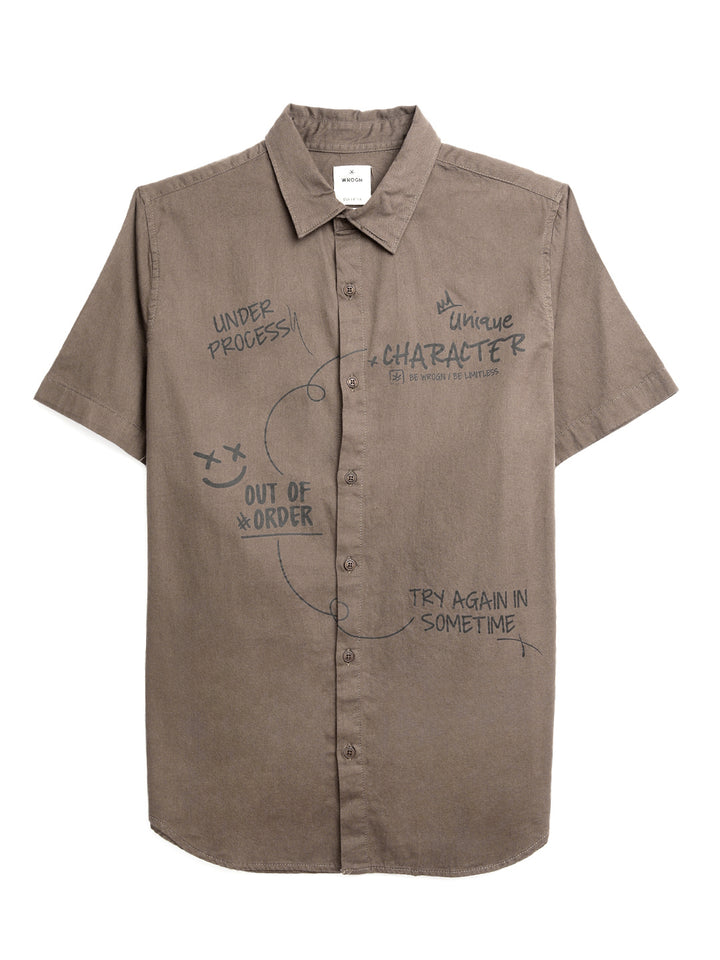 Classic Dark Olive Printed T-Shirt