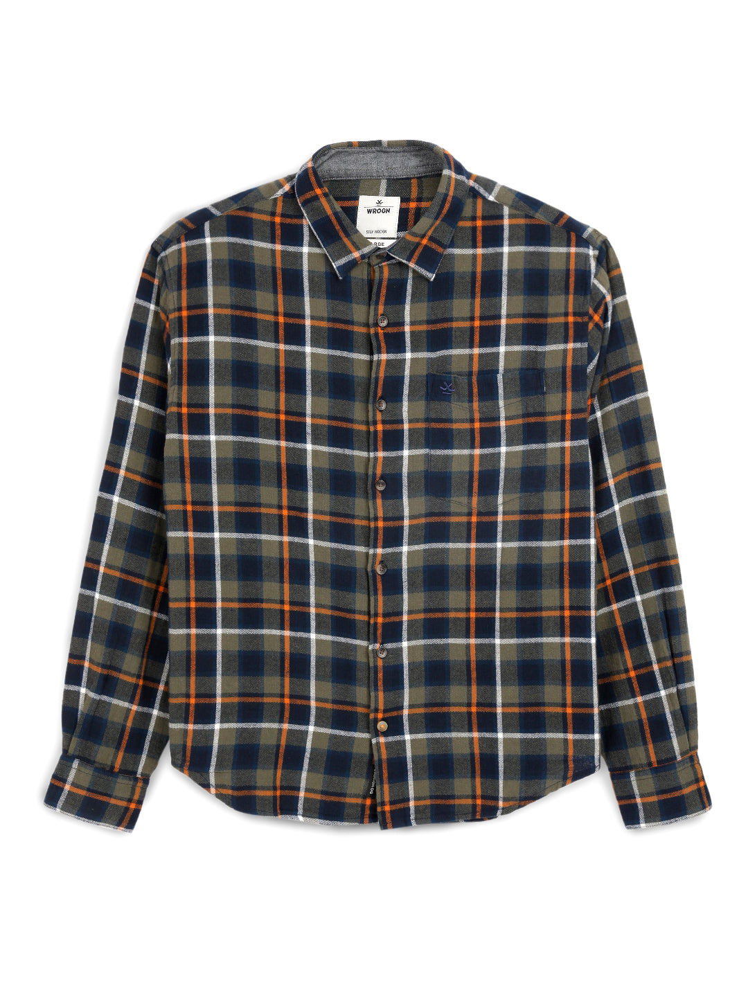 Olive Checked Herringbone Shirt