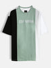Colour Blocked Oversized Fit T-Shirt | Green