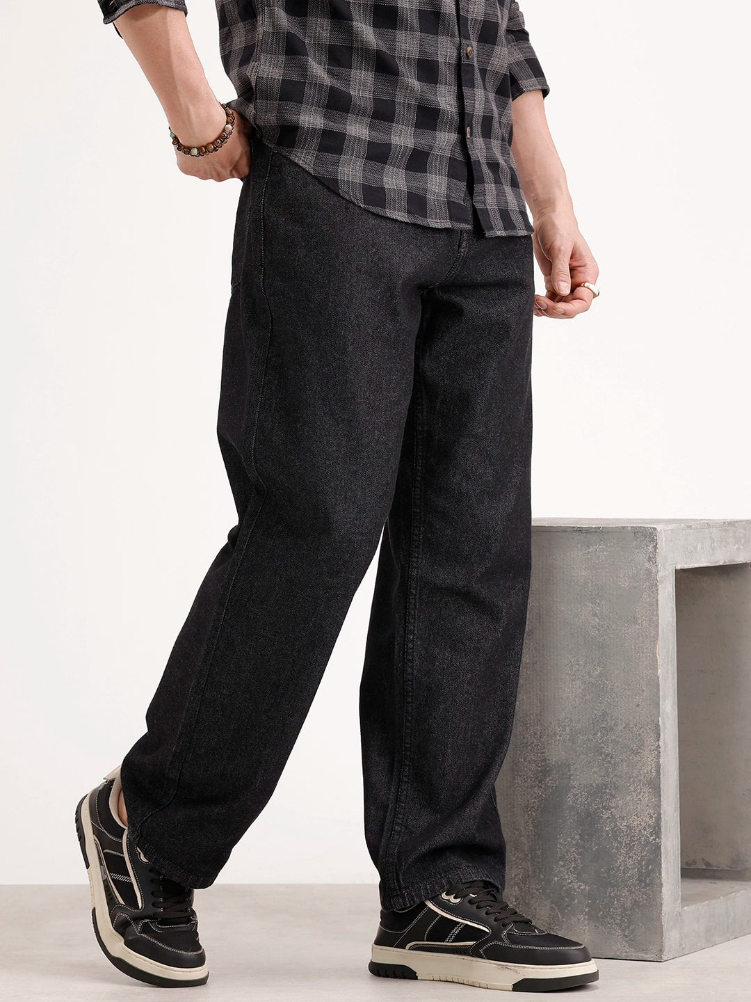 Loose Fit Denim Jeans | Black