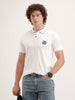Slim Fit Patch Detailed Polo T-Shirt | Off White