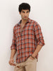 Classic Slim Fit Checkered Shirt | Rust