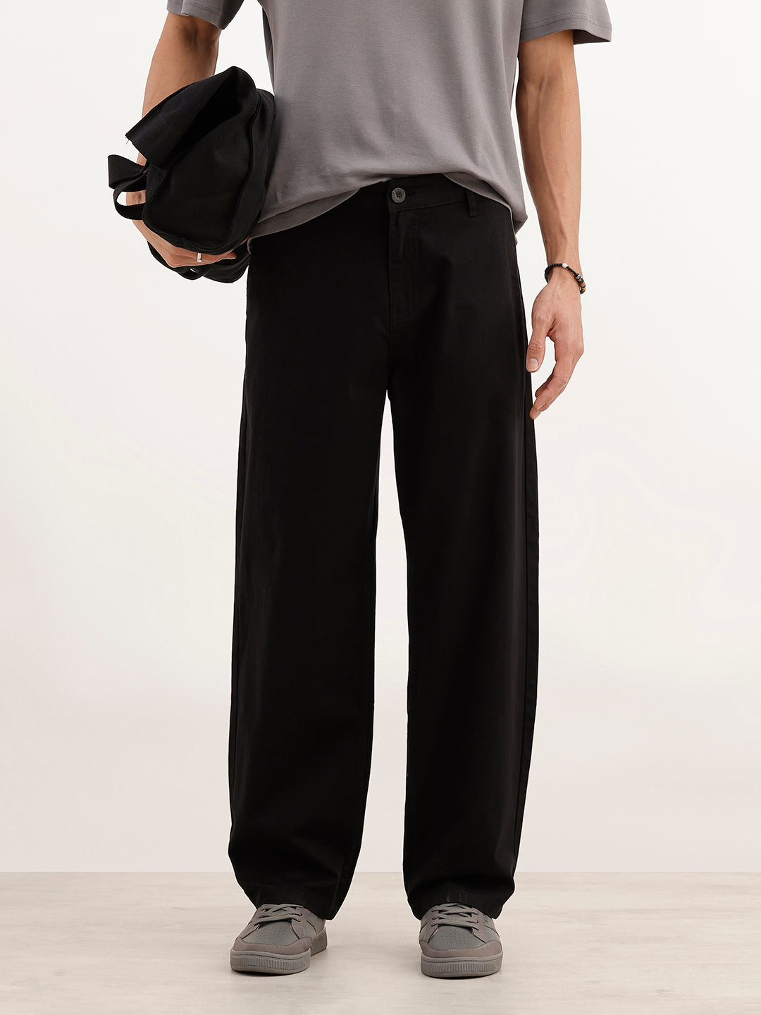 Solid Loose Fit Trouser | Black