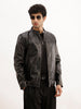 Solid Slim Fit Zipper Jacket | Black