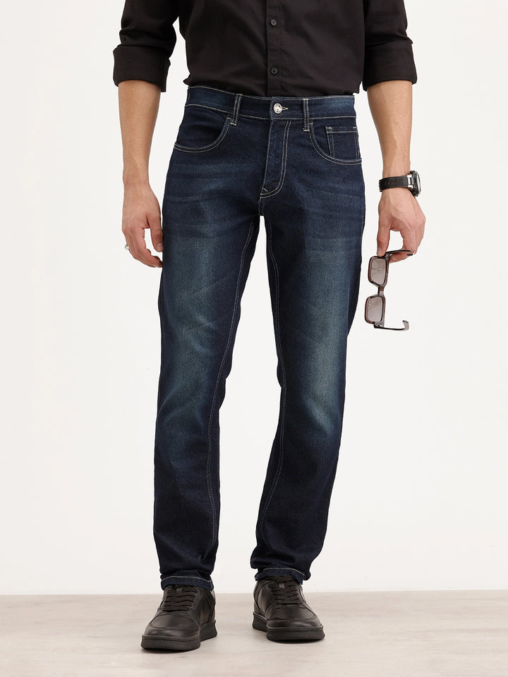 Slim Fit Faded Denim Jeans | Blue