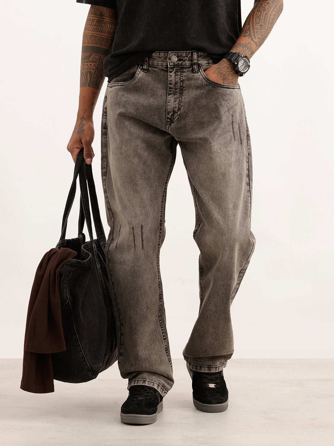 Faded Anti Fit Denim Jeans | Grey