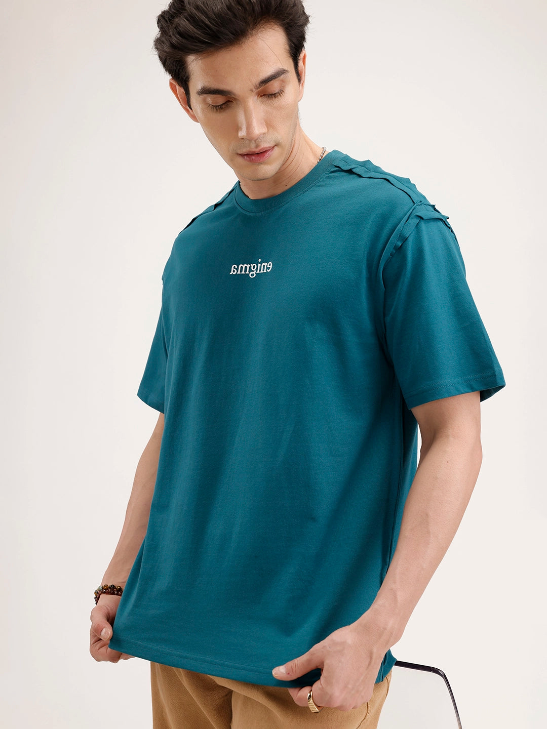 Oversized Placement Cut & Sew T-Shirt | Green