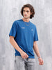 Oversized Crew Neck T-Shirt With Hd Print | Blue