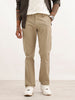 Solid Straight Fit Trouser | Beige