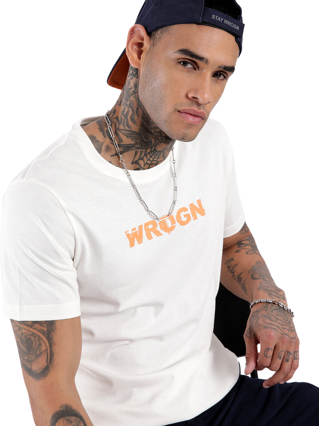 Basic White Slim Fit Wrogn T-Shirt