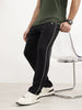 Solid Straight Fit Single Stripe Jogger | Black
