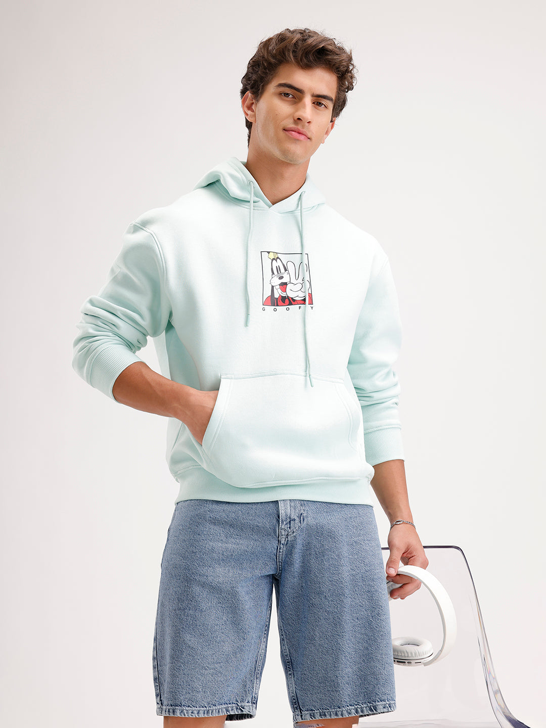 Oversized Printed Hoodie  | Green