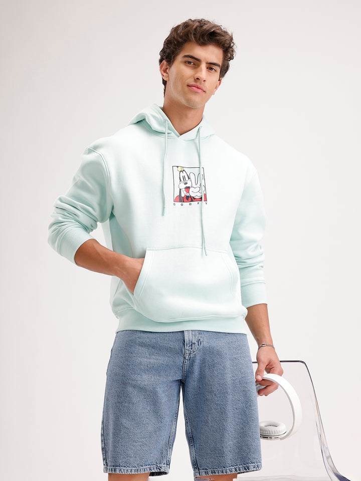 Oversized Printed Hoodie  | Green