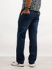 Solid Straight Fit Denim Jeans | Dark Blue