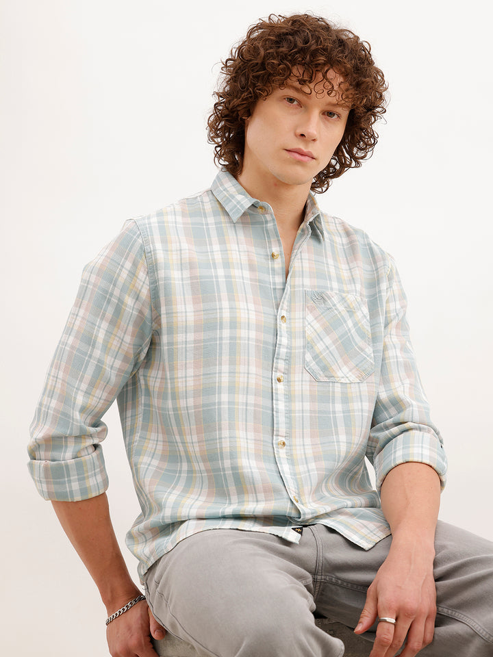 Regular Fit Checkered Shirt | Green