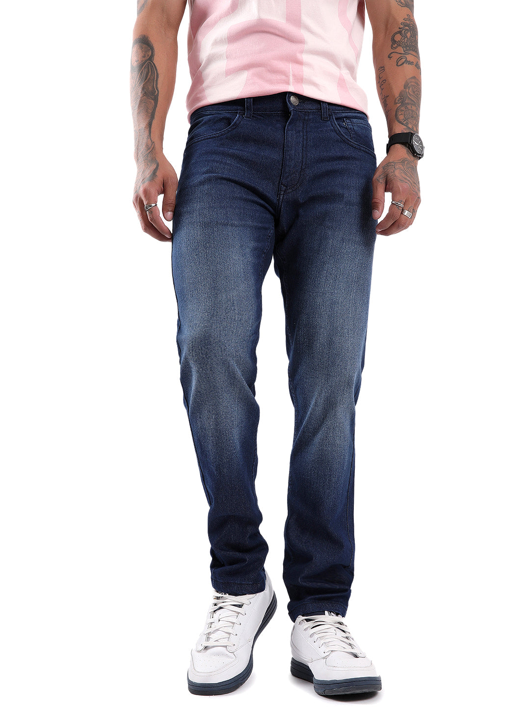 Dark Twilled Slim Fit Denim Jeans