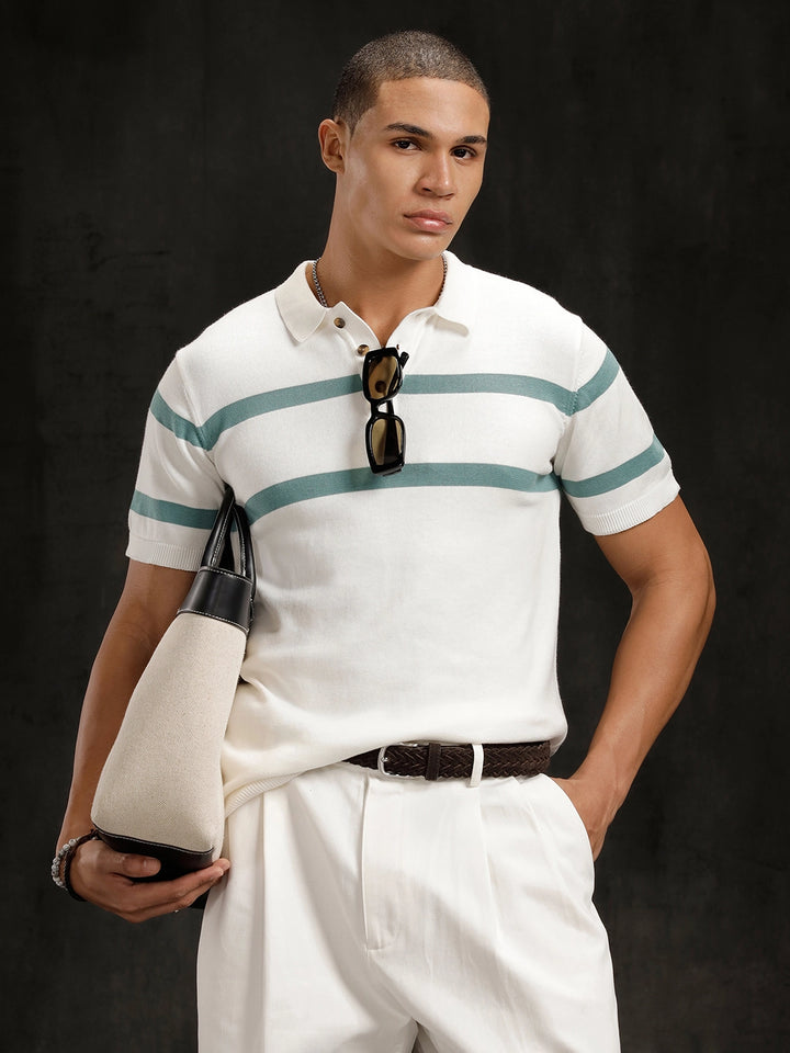 Flat Knit Slim Fit T-Shirt | Off White