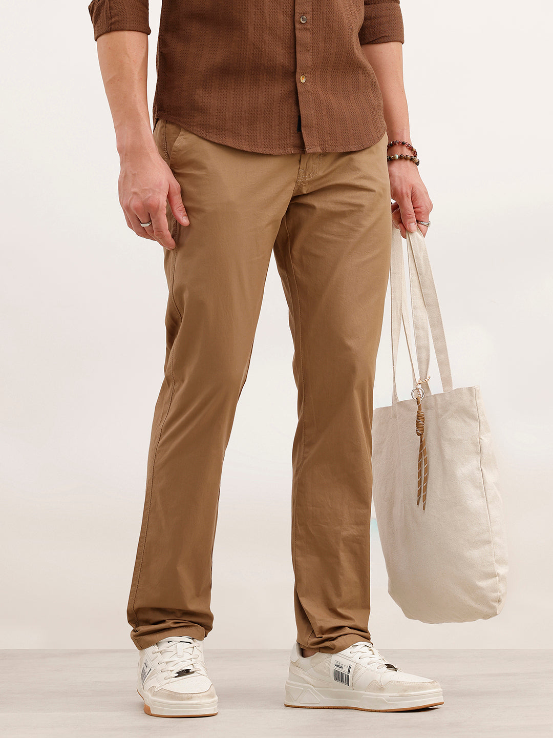 Solid Slim Fit Trouser | Khaki