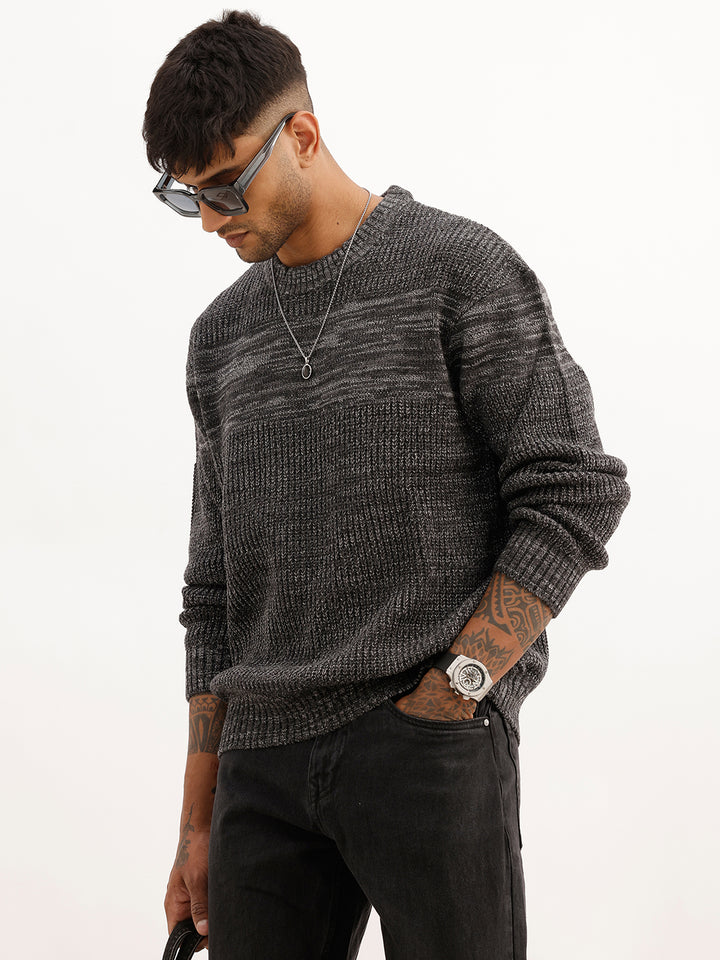 Oversized Fit Knited Sweater | Dark Grey